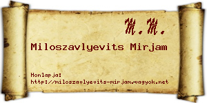 Miloszavlyevits Mirjam névjegykártya